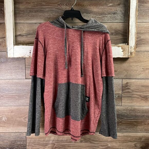 RAW YARN INDUSTRIES Mens Long Sleeve Soft Polyester Pullover Hoodie Shirt Size L - Picture 2 of 12